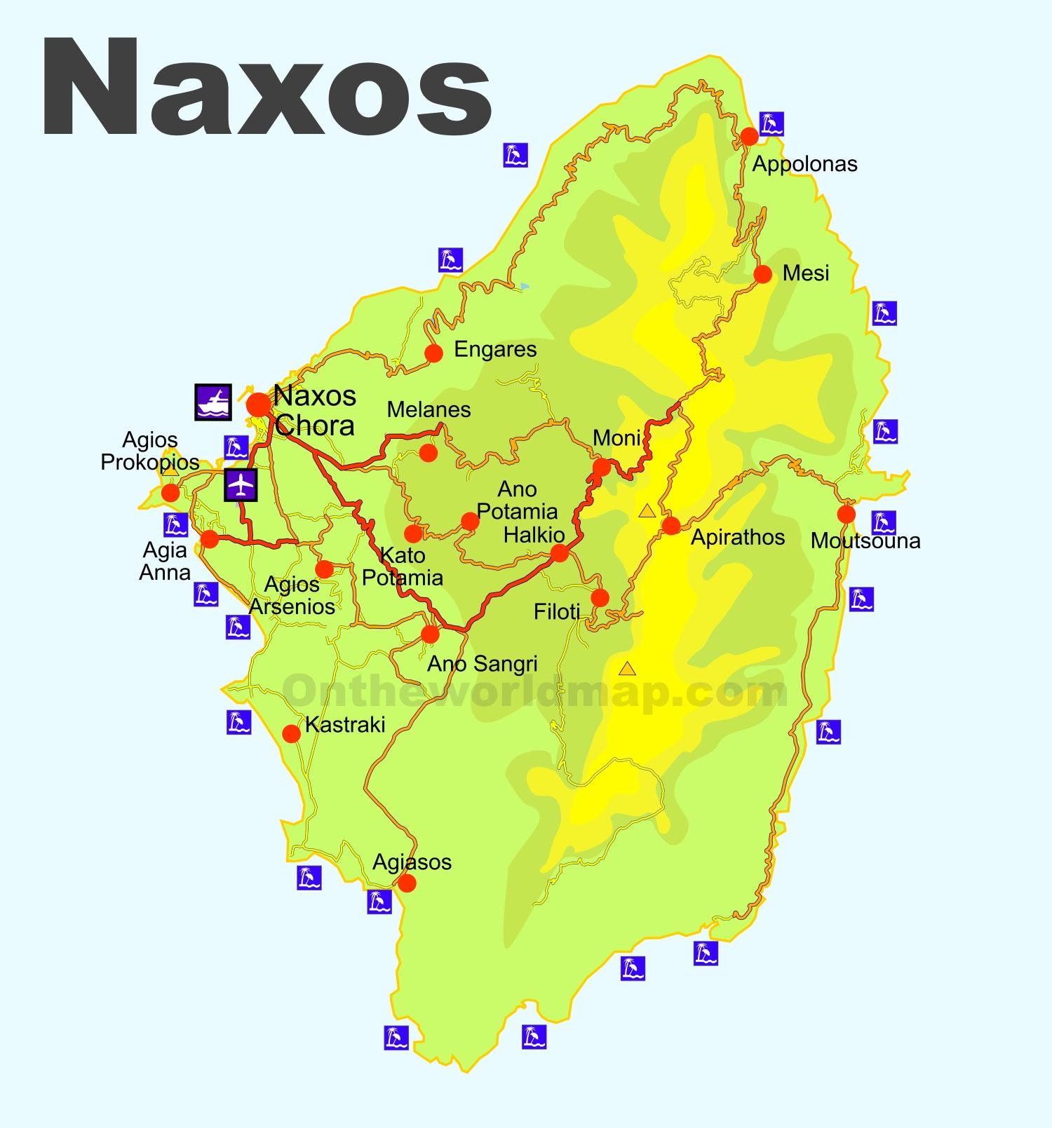 Znalezione obrazy dla zapytania: mapa naxos grecja