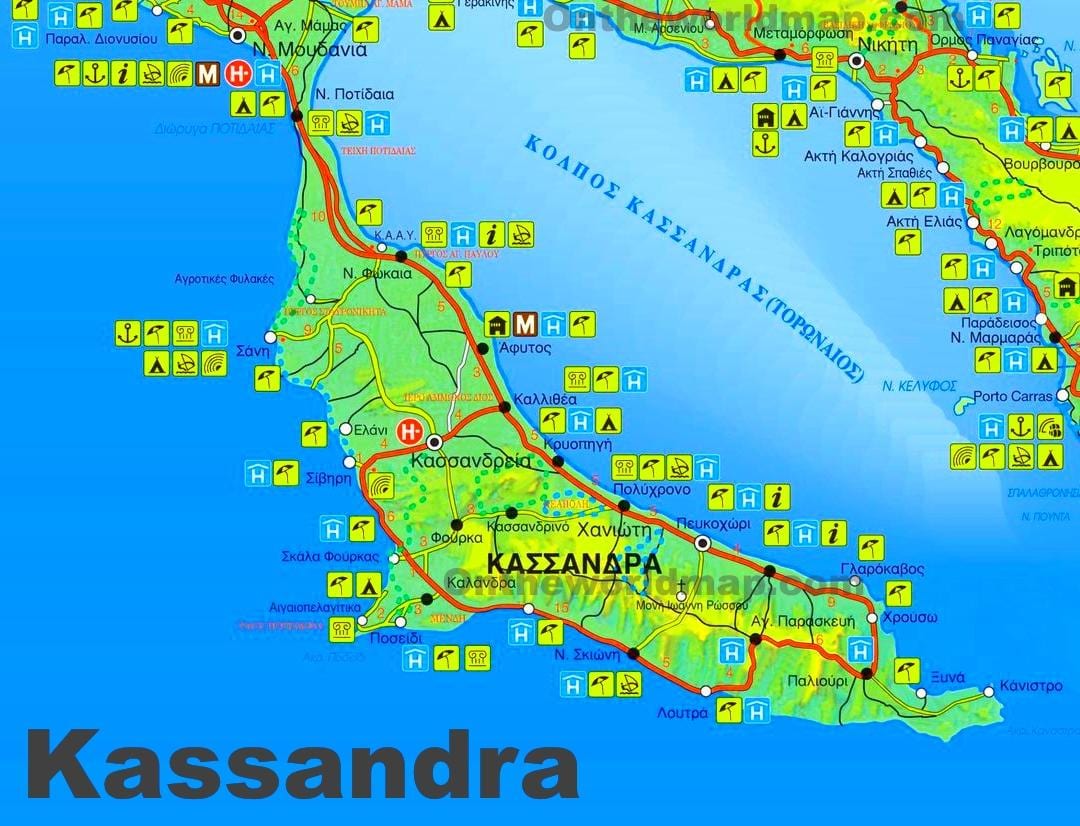 mapa ситонии Grecja