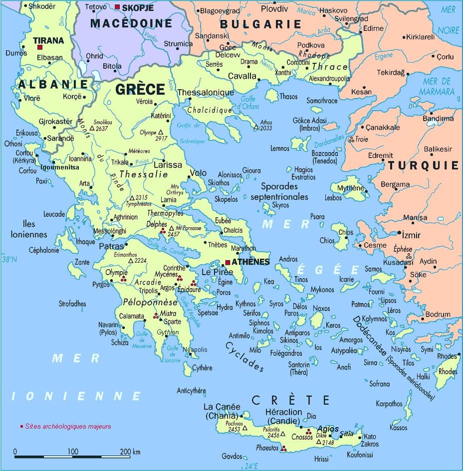 mapa Grecji i okolicy