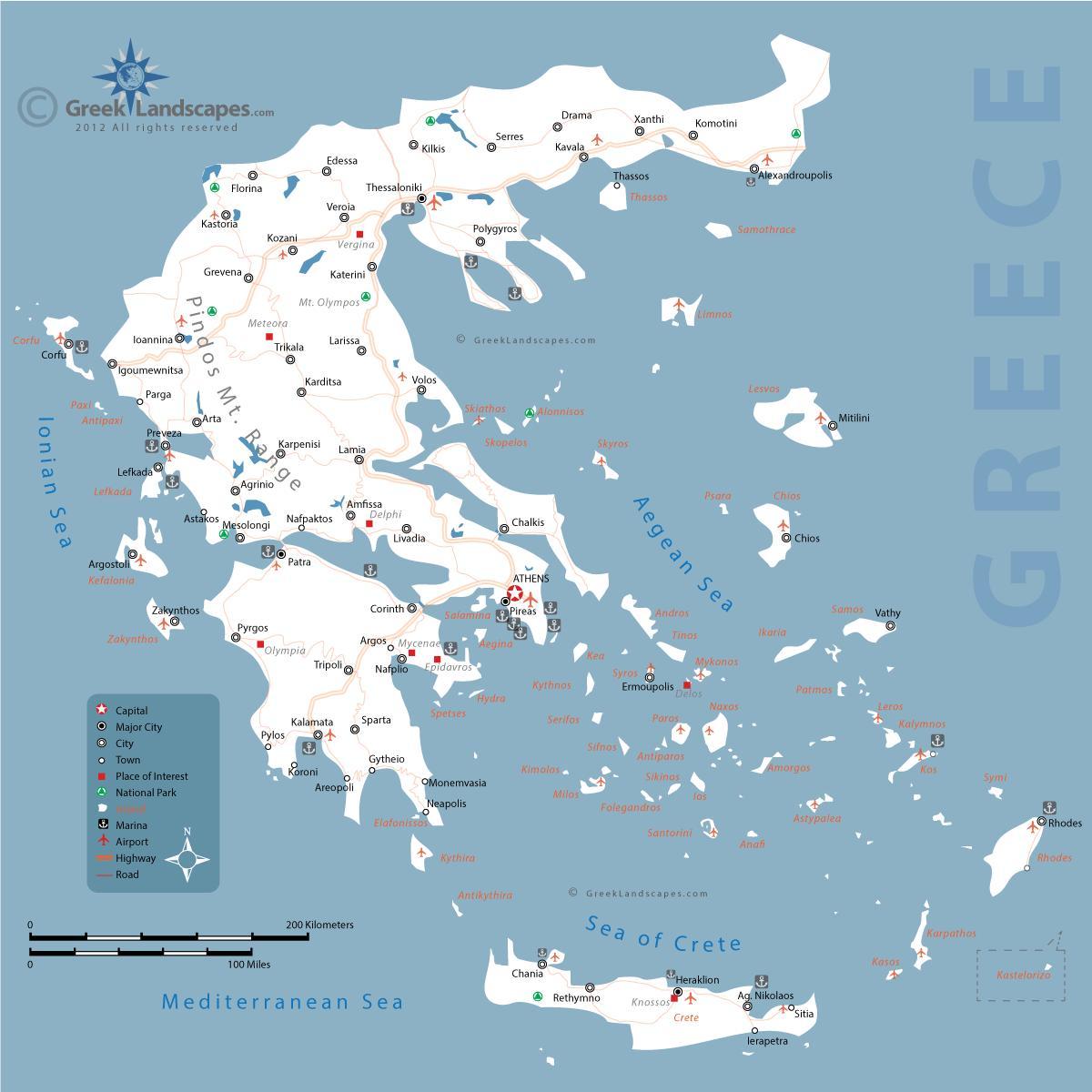 mapa Grecji i okolicy