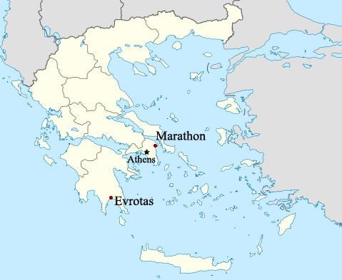 mapa maraton Grecja