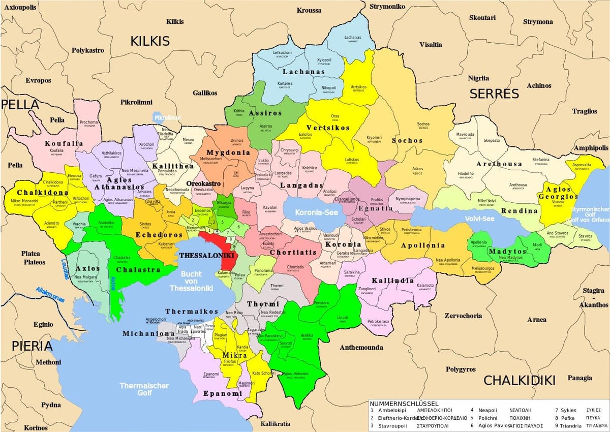 mapa Saloniki Grecja