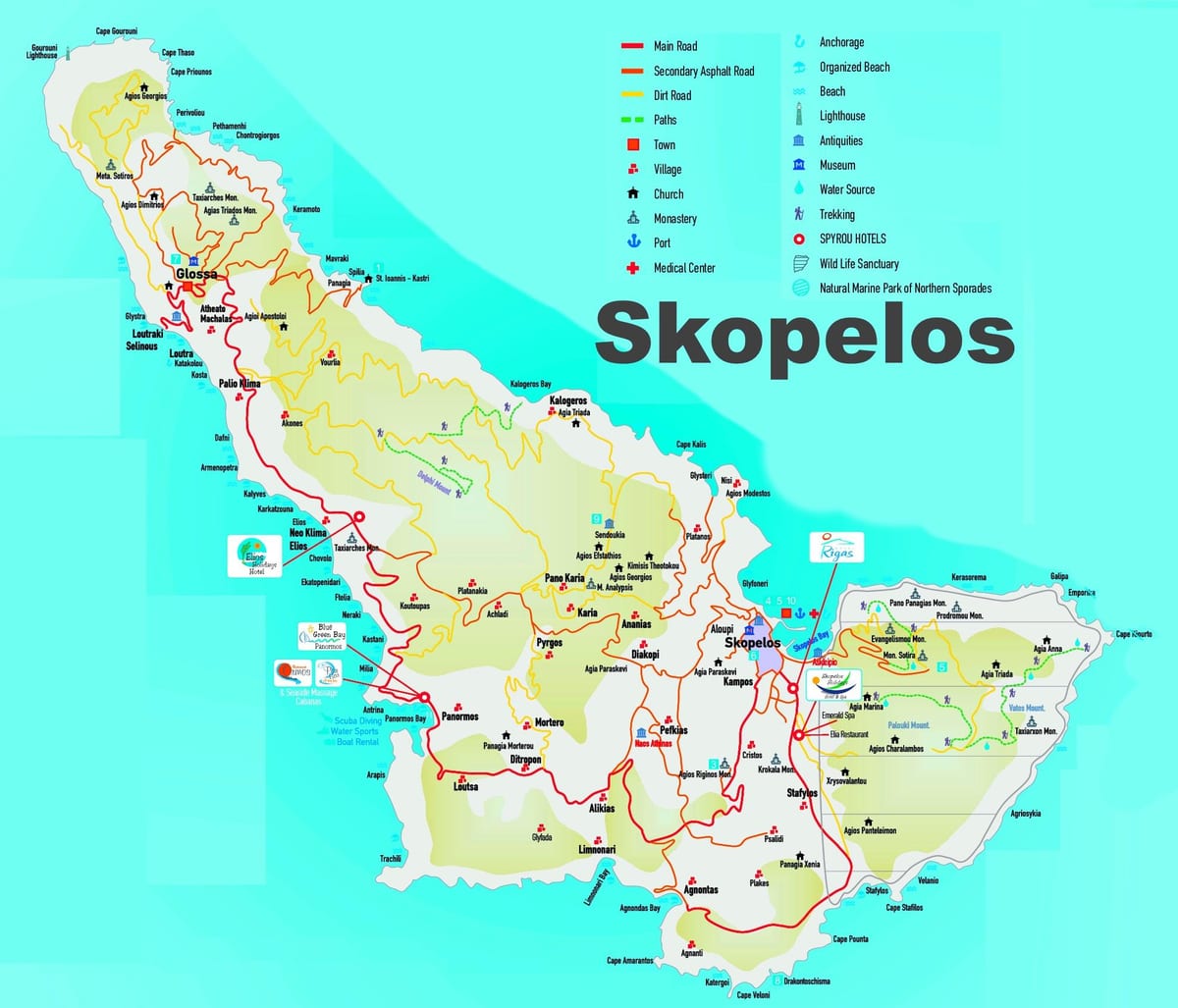 Skopelos na mapie Grecji