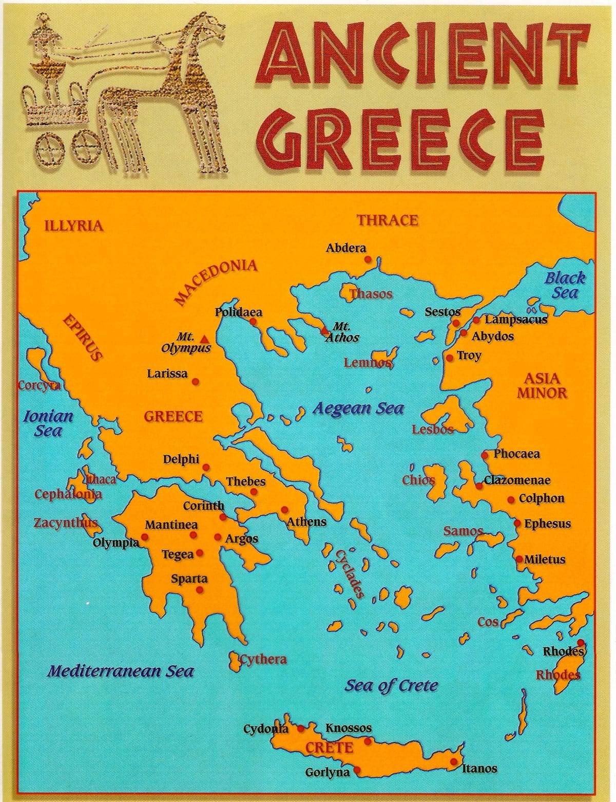 mapa Starożytnej Grecji