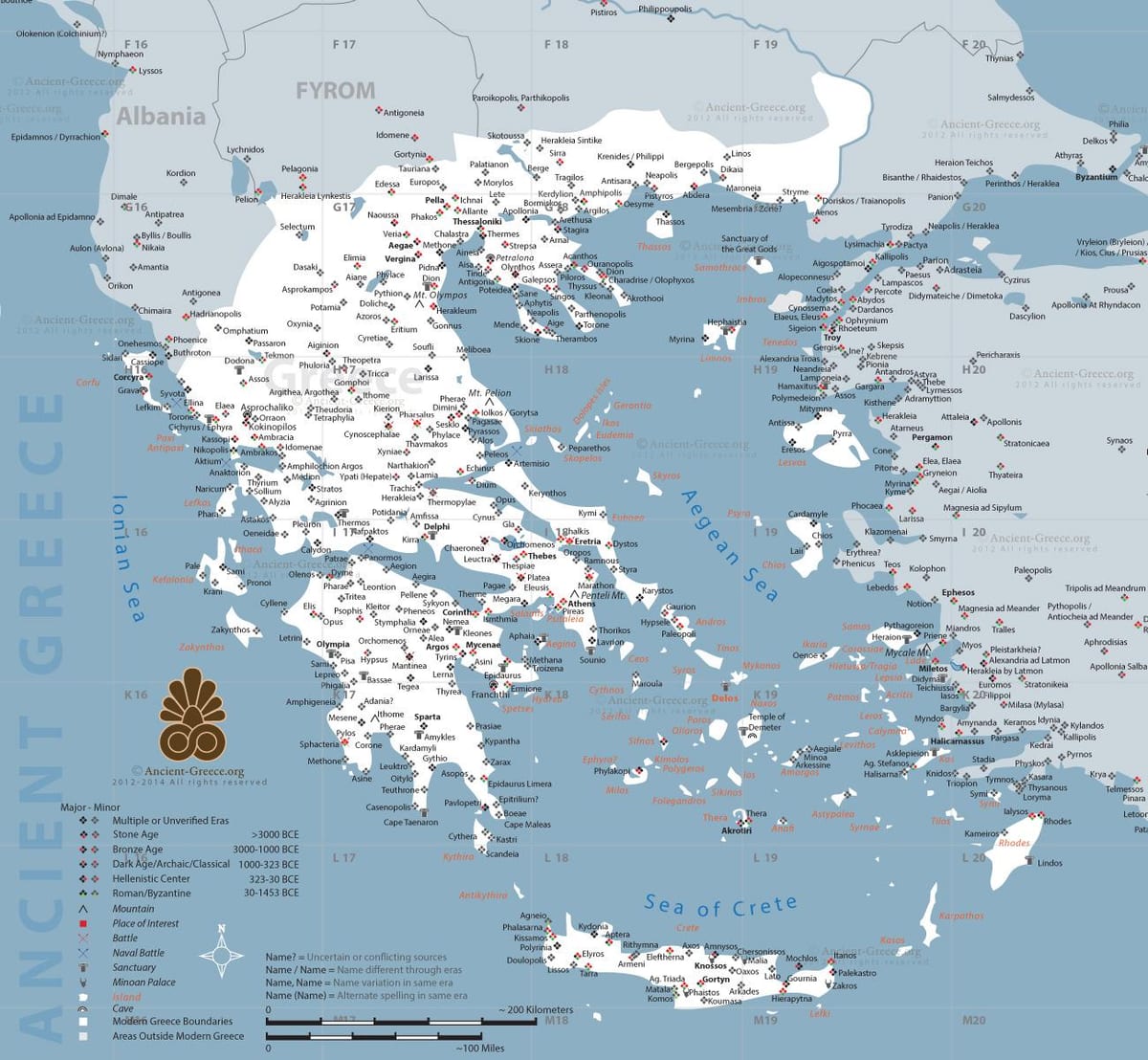 mapa Starożytnej Grecji