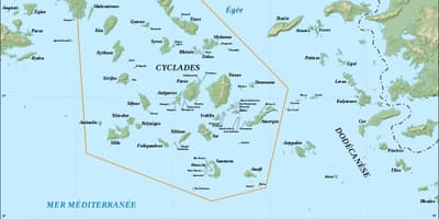 Mapa Cyklady, wyspy greckie