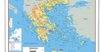 Fizyczna mapa Grecji