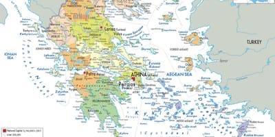 Mapa Grecji z miastami