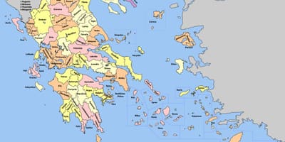 Mapa Grecji regionach