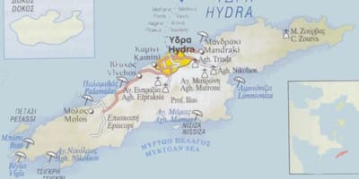 Mapa Hydra, Grecja