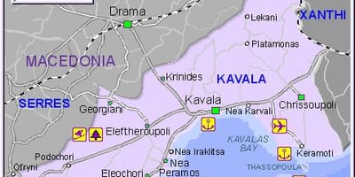 Mapa Kavala, Grecja