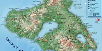 Mapa Lesbos w Grecji