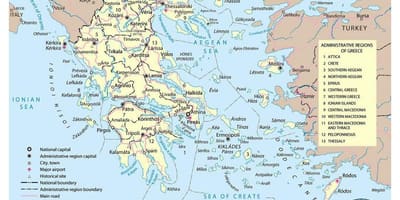 Mapa lotnisk Grecji