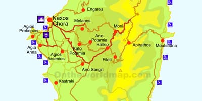 Mapa Naxos, Grecja