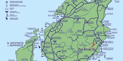 Mapa Paros, Grecja