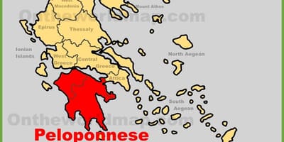 Mapa Peloponez Grecja