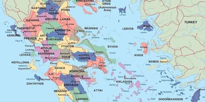 Polityczna mapa Grecji
