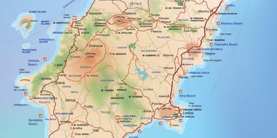 Mapa Rodos, Grecja