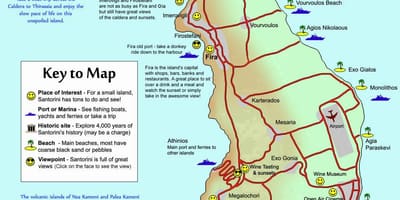 Mapa Santorini Grecja