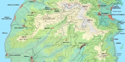 Mapa Thassos Grecja