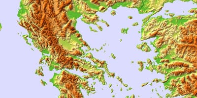 Topograficzna mapa Grecji