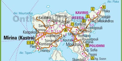 Lemnos na mapie Grecji