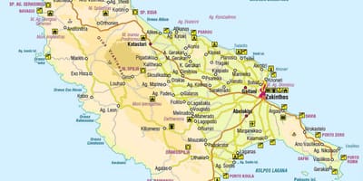 Mapa wysp greckich Zakynthos